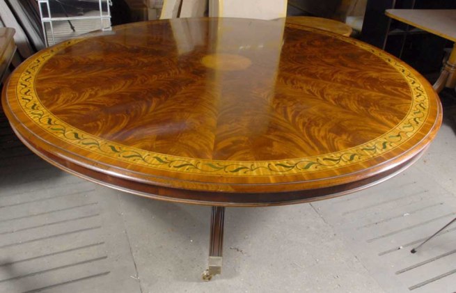 5 ft English Victorian Round Dining Table in Santos Rosewood