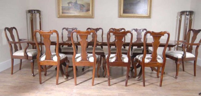 Regency Table Set Queen Anne Chairs Dining Suite