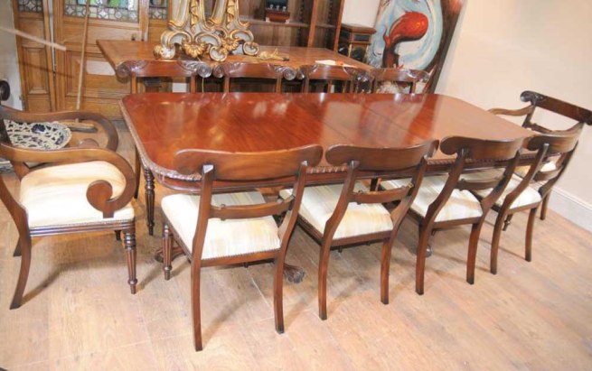 10 William IV Chairs Chippendale Dining Table Set Suite