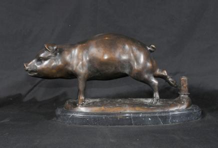 Bronze Casting Pig Pigs Piggy Piggie Farmyard Animals