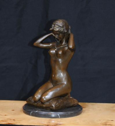 Francés Bronce Female Nude Art estatuilla estatua desnuda Dama Erótica