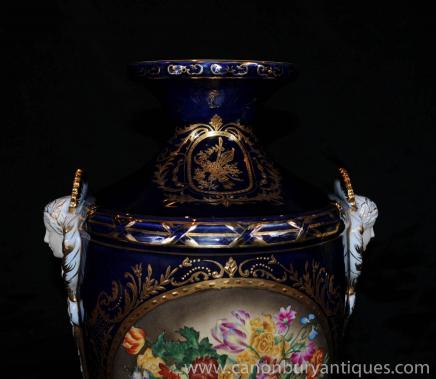 对德累斯顿瓷花花瓶，瓮德国陶器