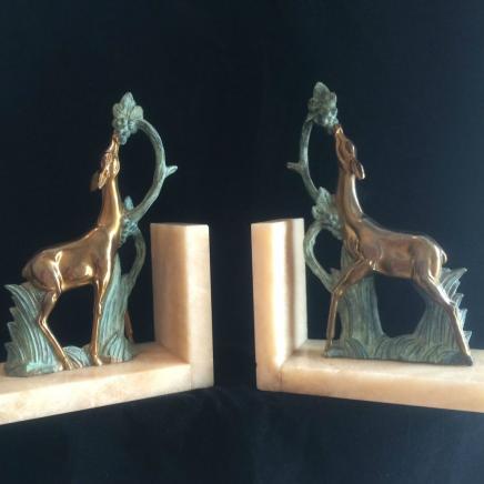 Pair Cold Painted Bronze Art Deco Book Ends
