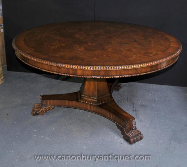 Victorian Centre Table Round Dining Tables Walnut Center