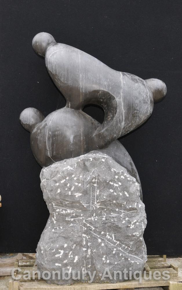 Large Abstract Bronze Mother Child Marble Sculpture Garden Art