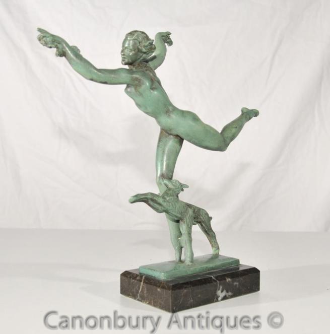 Antique Art Deco Bronze Grace Dancer Signed Max Leverrier