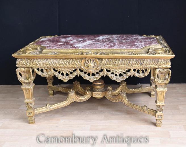 Louis XVI Gilt Carved Console Table French